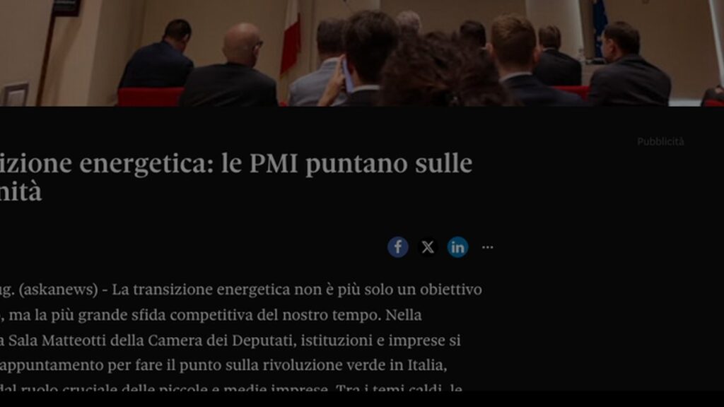 Articolo Il Sole 24 Ore - Transizione energetica